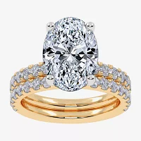 Signature By Modern Bride (G / Vs2-Si1) Womens CT. T.W. Lab Grown White Diamond 14K Gold Oval Side Stone Bridal Set