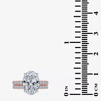 Signature By Modern Bride (G / Vs2-Si1) Womens CT. T.W. Lab Grown White Diamond 14K Rose Gold Oval Side Stone Bridal Set
