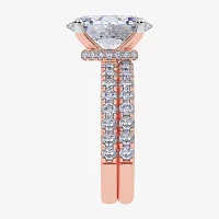 Signature By Modern Bride (G / Vs2-Si1) Womens CT. T.W. Lab Grown White Diamond 14K Rose Gold Oval Side Stone Bridal Set