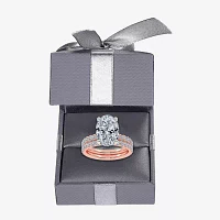 Signature By Modern Bride (G / Vs2-Si1) Womens CT. T.W. Lab Grown White Diamond 14K Rose Gold Oval Side Stone Bridal Set