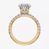 Signature By Modern Bride (G / Vs2-Si1) Womens 6 CT. T.W. Lab Grown White Diamond 14K Gold Oval Side Stone Bridal Set