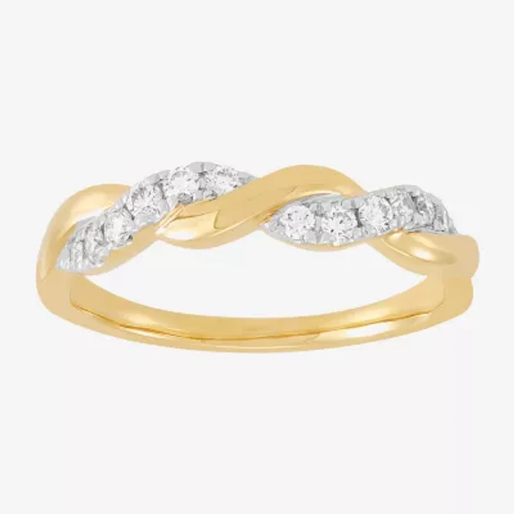 (H-I / I1) 4MM 1/4 CT. T.W. Lab Grown White Diamond 10K Gold Wedding Band
