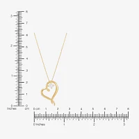 (H-1/Si2) Womens 1/4 CT. T.W. Lab Grown White Diamond 14K Gold Over Silver Sterling Silver Heart Pendant Necklaces
