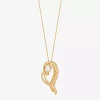 (H-1/Si2) Womens 1/4 CT. T.W. Lab Grown White Diamond 14K Gold Over Silver Sterling Silver Heart Pendant Necklaces