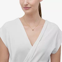 (H-I Womens 1/4 CT. T.W. Lab Grown White Diamond 14K Gold Over Silver Sterling Silver Heart Pendant Necklaces