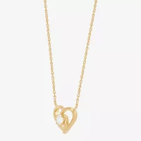 (H-I Womens 1/4 CT. T.W. Lab Grown White Diamond 14K Gold Over Silver Sterling Silver Heart Pendant Necklaces
