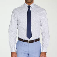 Nick Graham Mens Spread Collar Long Sleeve Shirt + Tie Set