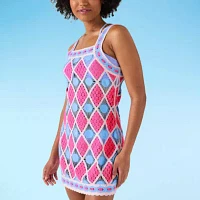 Decree Womens Checked Dress Swimsuit Cover-Up