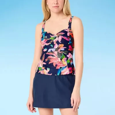 Liz Claiborne Floral Tankini Swimsuit Top