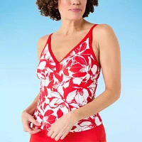 Liz Claiborne Floral Tankini Swimsuit Top