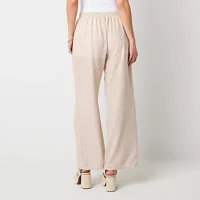 by&by-Juniors Womens Loose Fit Wide Leg Trouser
