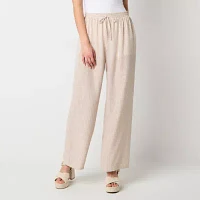 by&by-Juniors Womens Loose Fit Wide Leg Trouser