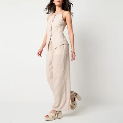 by&by-Juniors Womens Loose Fit Wide Leg Trouser