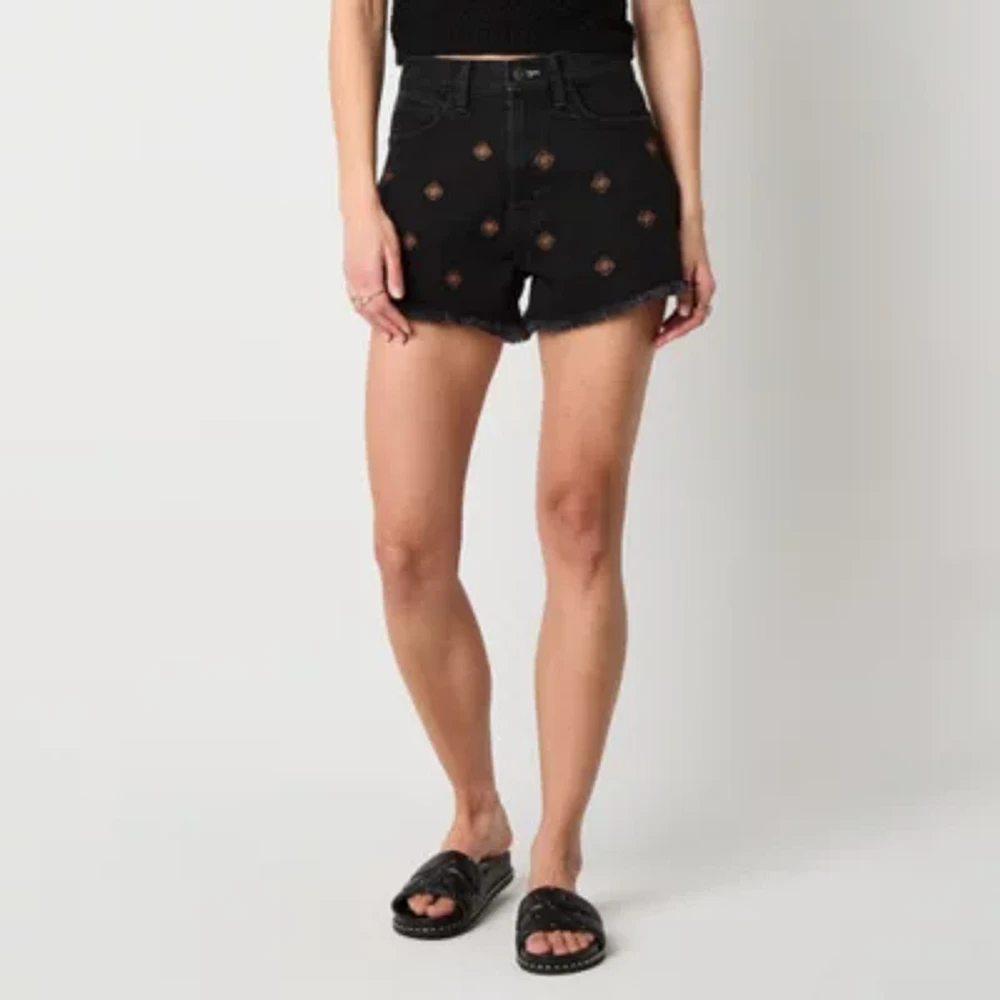 Arizona Womens Highest Rise Denim Short-Juniors