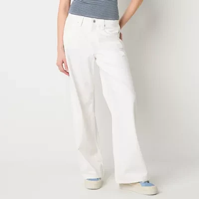 Arizona Juniors Womens Low Rise Wide Leg Jean