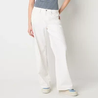 Arizona Juniors Womens Low Rise Wide Leg Jean