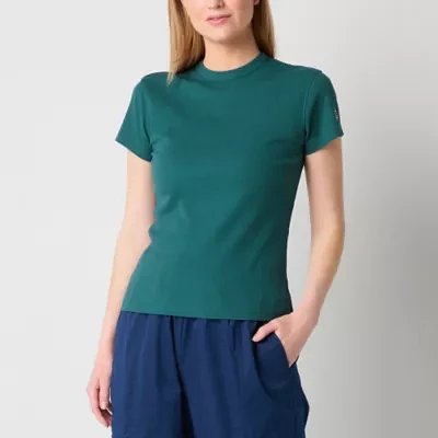 Champion Womens Rib Crew Neck Short Sleeve T-Shirt