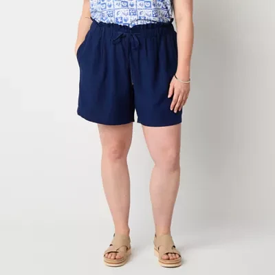 St. John's Bay Womens Pull-On Short Plus