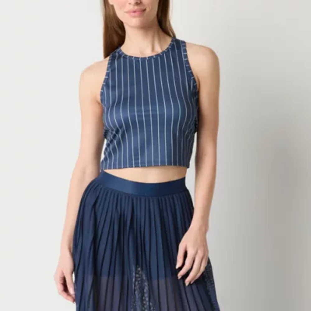 Xersion Womens High Neck Sleeveless Active Crop Top