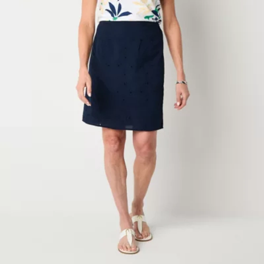 Liz Claiborne Womens Mid Rise A-Line Skirt