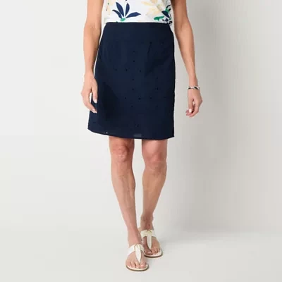 Liz Claiborne Womens Mid Rise A-Line Skirt
