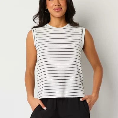 Stylus Womens Crew Neck Sleeveless T-Shirt