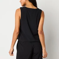 Stylus Womens Round Neck Sleeveless Shell