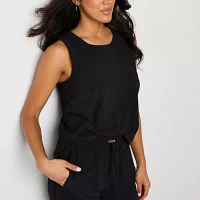 Stylus Womens Round Neck Sleeveless Shell