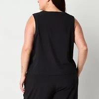 Stylus Plus Womens Round Neck Sleeveless Shell