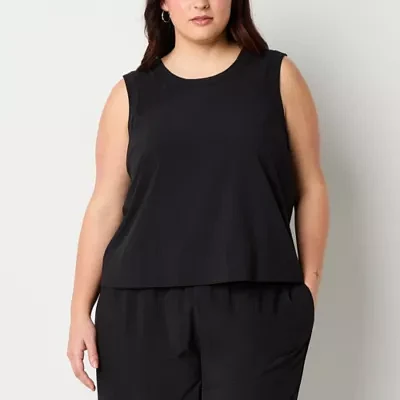 Stylus Plus Womens Round Neck Sleeveless Shell