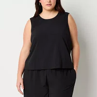 Stylus Plus Womens Round Neck Sleeveless Shell