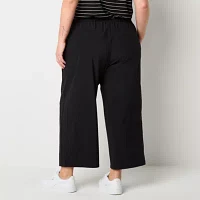Stylus Plus Womens Mid Rise Straight Fit Cropped Pant