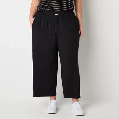 Stylus Plus Womens Mid Rise Straight Fit Cropped Pant