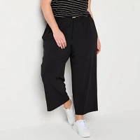 Stylus Plus Womens Mid Rise Straight Fit Cropped Pant
