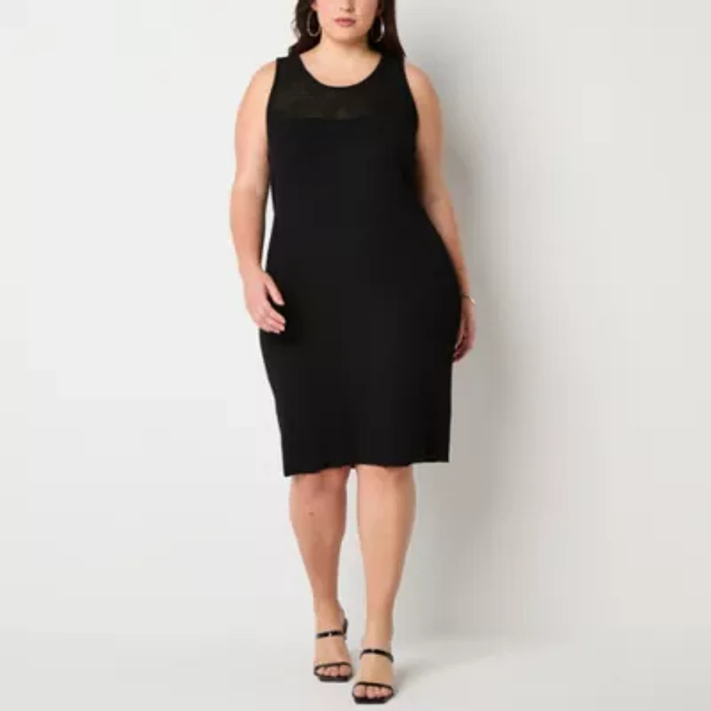 Bold Elements Womens Sleeveless Bodycon Dress Plus