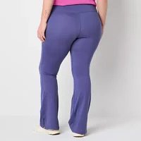 PUMA Womens Plus Mid Rise Flare Pull-On Pants