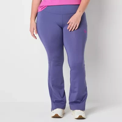 PUMA Womens Plus Mid Rise Flare Pull-On Pants