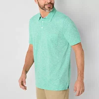 St. John's Bay Sueded Jersey Mens Slim Fit Short Sleeve Pocket Polo Shirt