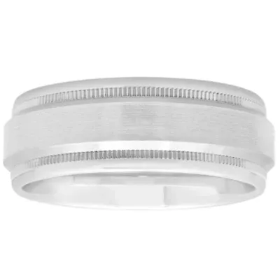 8MM Sterling Silver Wedding Band