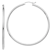 14K Gold 50mm Round Hoop Earrings