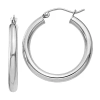 14K Gold 25mm Round Hoop Earrings