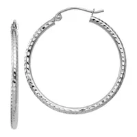 14K Gold 30mm Round Hoop Earrings