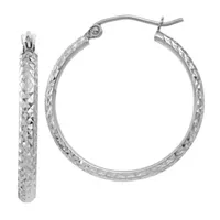 14K Gold 25mm Round Hoop Earrings