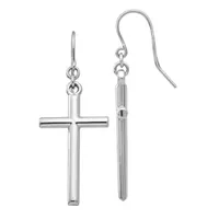 14K Gold Cross Drop Earrings