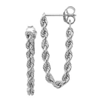 14K White Gold Drop Earrings