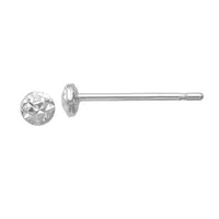 14K White Gold 3mm Round Stud Earrings