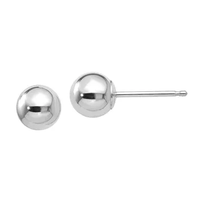 14K White Gold 5mm Ball Stud Earrings