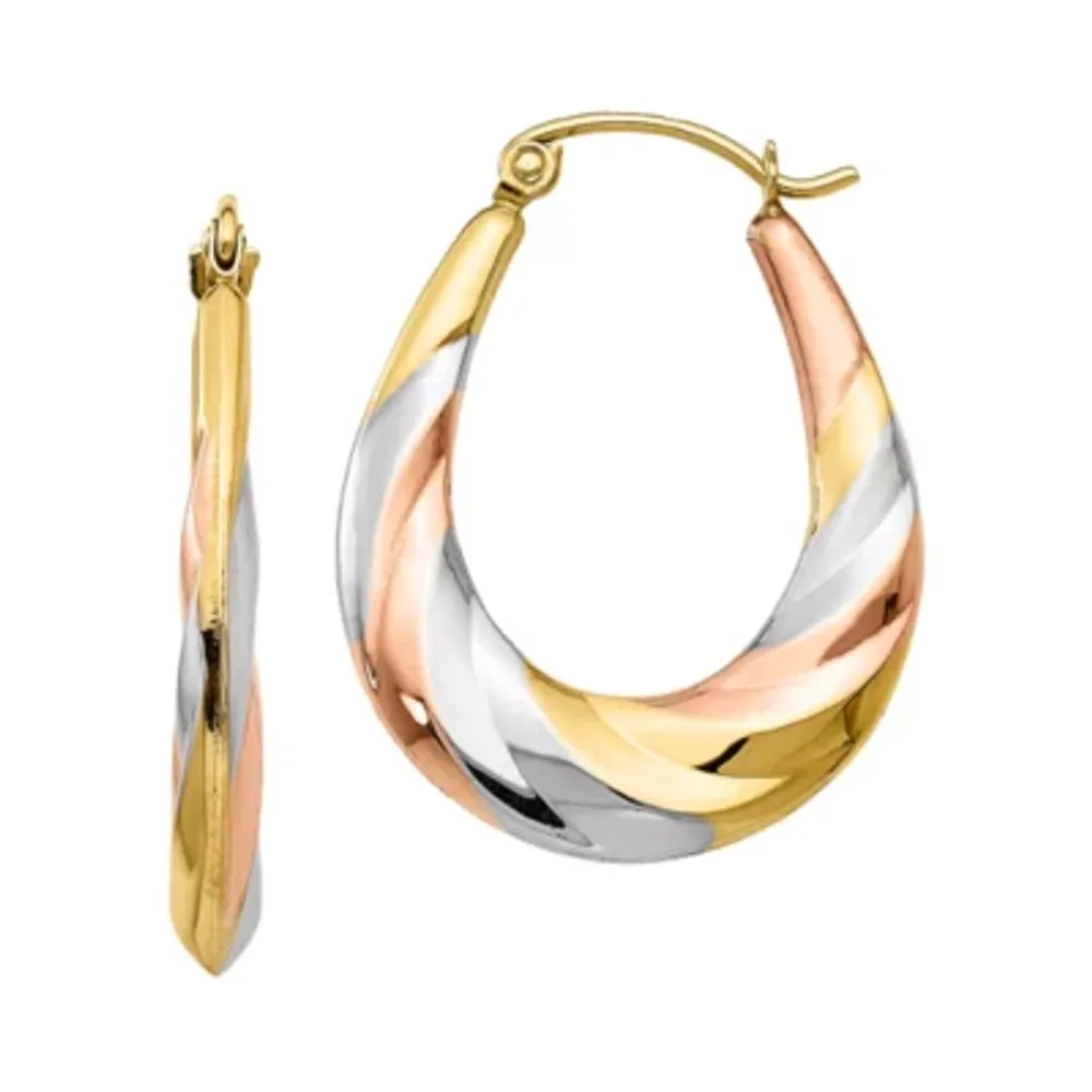 10K Gold 27mm Oval Hoop Earrings
