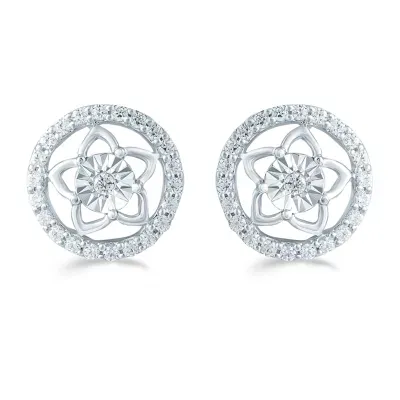 1/3 CT. T.W. Natural White Diamond Sterling Silver 10.4mm Stud Earrings