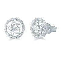 1/3 CT. T.W. Natural White Diamond Sterling Silver 10.4mm Stud Earrings